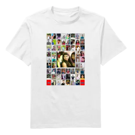 Rectangular Square Model Round Neck T-Shirt
