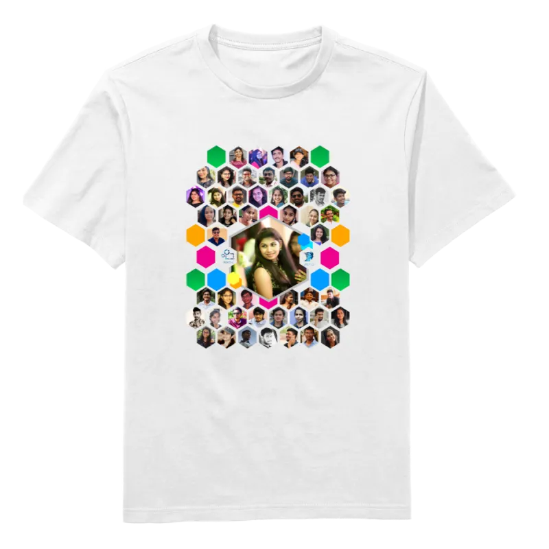 Zig Zag Hexagon Model Round Neck T-Shirt