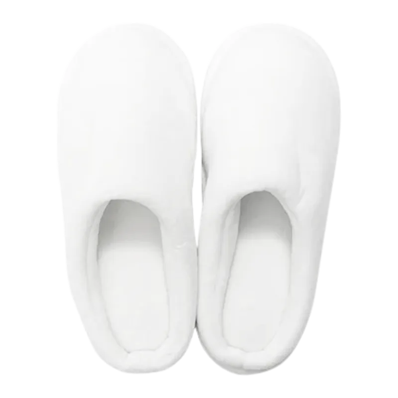 Think Wear Kids Fuzzy Close Toe Full White Slippers