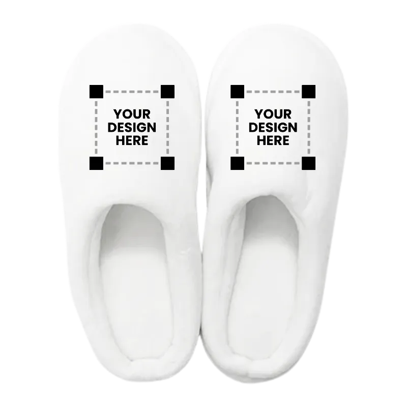 Think Wear Kids Fuzzy Close Toe Full White Slippers