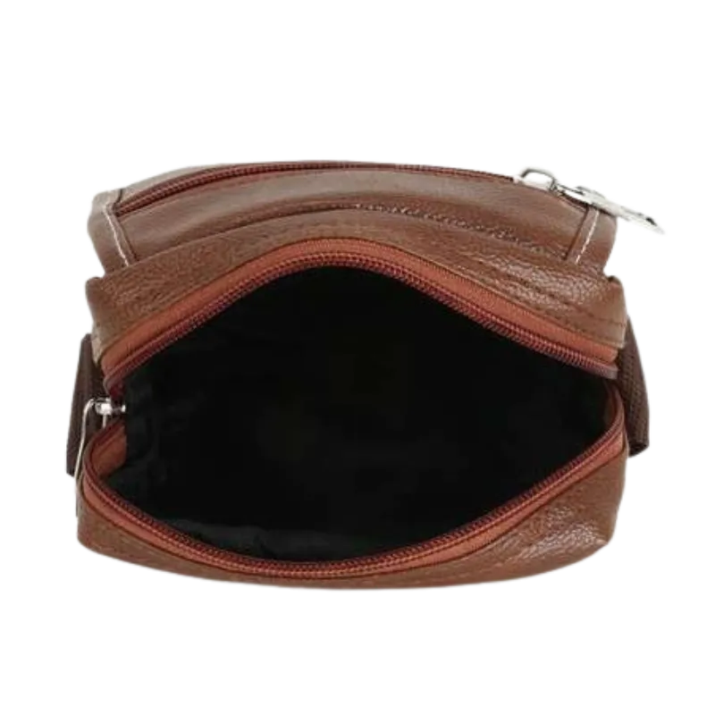 LuxeStash Leather Sling (Brown)