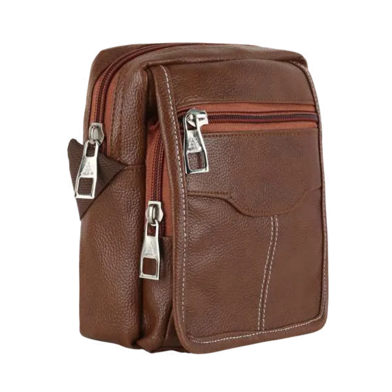 LuxeStash Leather Sling (Brown)