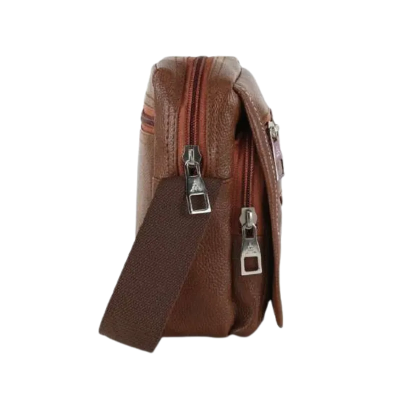 LuxeStash Leather Sling (Brown)