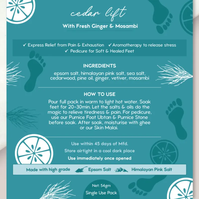 Cedar Lift Foot Salt