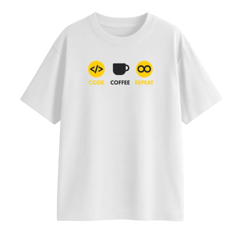 Code Coffee Repeat Oversized T-Shirt