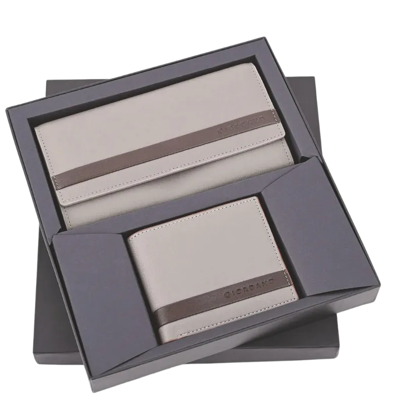Giordano Ladies & Gents Wallet Combo (Cream)