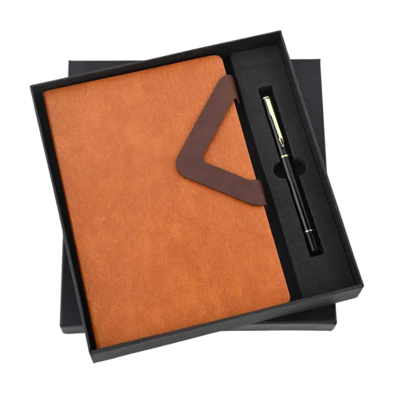 Metal Pen And Notebook (Orange)