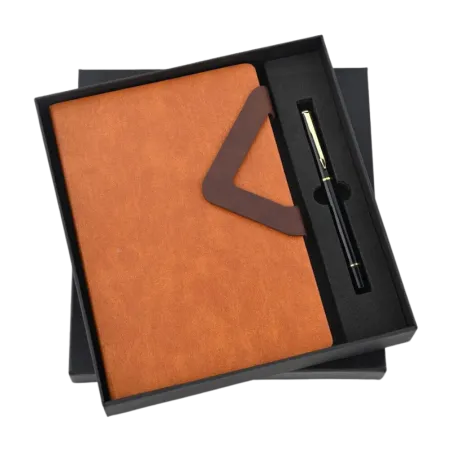 Metal Pen And Notebook (Orange)