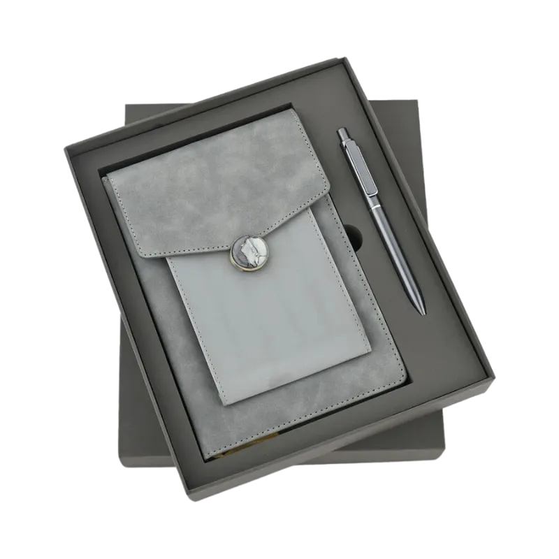 Diary and Metal pen Set (Grey)