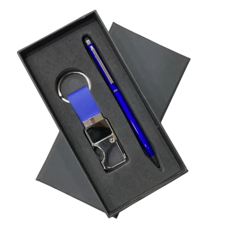 Metal keychain And Ball Pen kit (Blue)