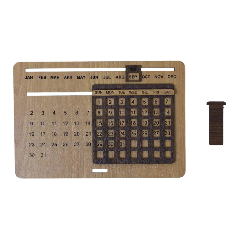 Wooden Diary, Pen & Lifetime Calender