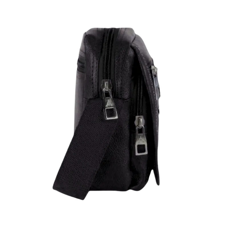 LuxeStash Leather Sling (Black)