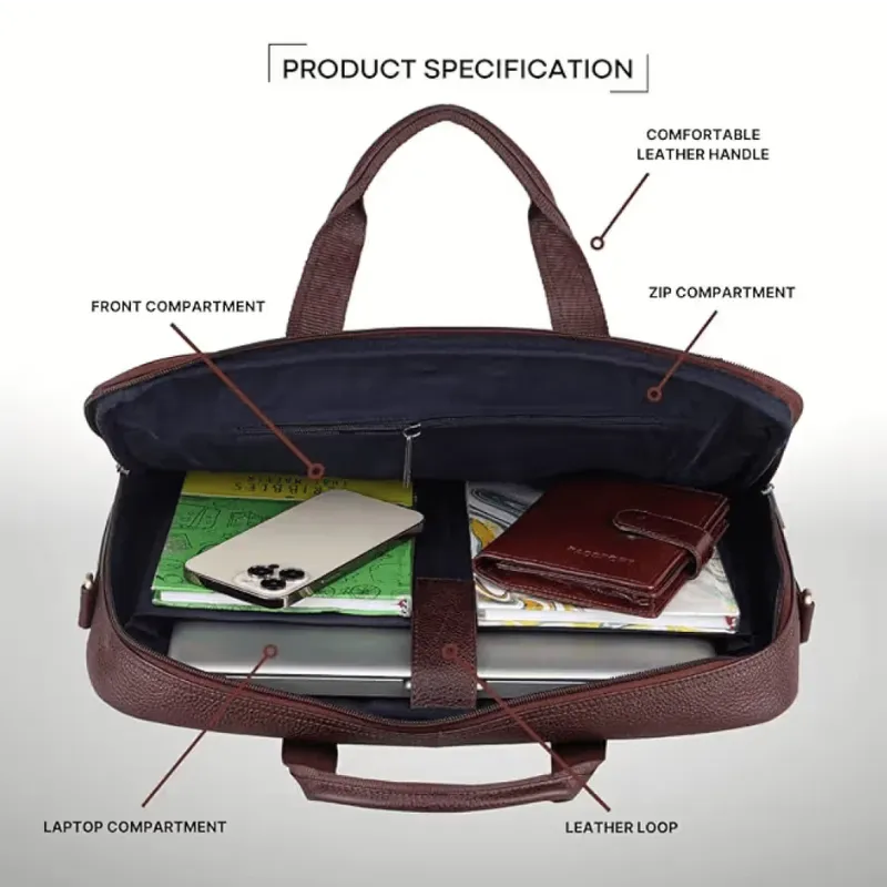 Kenneth Coal Pyramid Laptop Bag (Brown)
