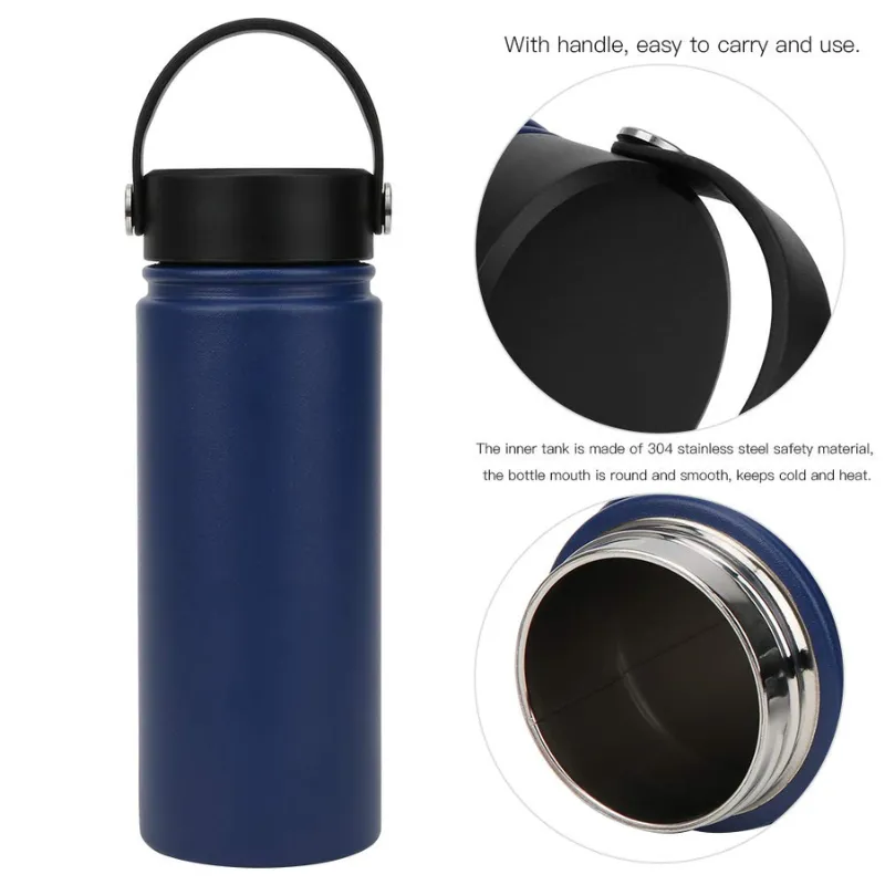 Desk Dazzle Stainless Water Bottle (Navy Blue)