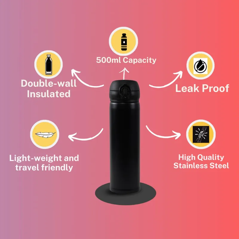 ExecutiveFlow Steel Desk Bottle (Black)