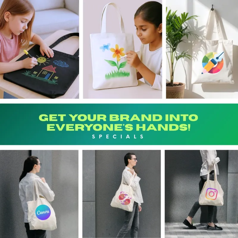 Customized Canvas Black Tote Bag
