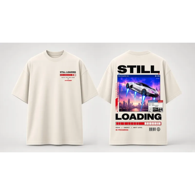 Still Loading Oversized T-Shirt Off-White - Front and Back