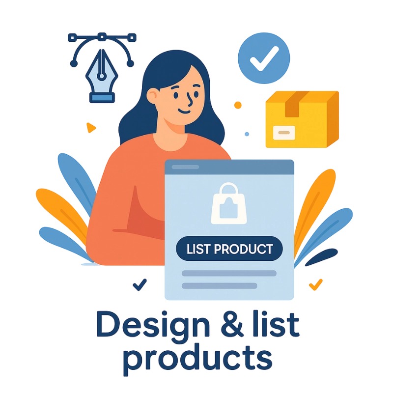Design and list products – step 2 icon