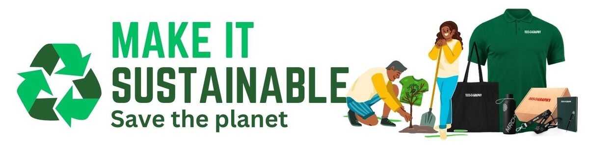 Sustainable eco-friendly merchandise banner by Teesgraphy